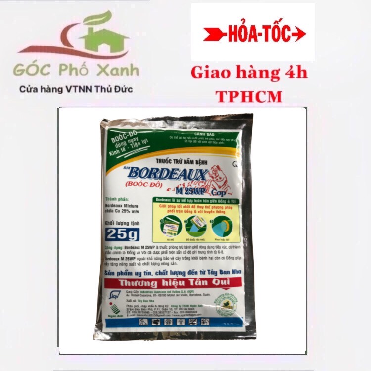 Trừ nấm bệnh cây gốc đồng BORDEAUX 25WP ( BOOC - ĐÔ)