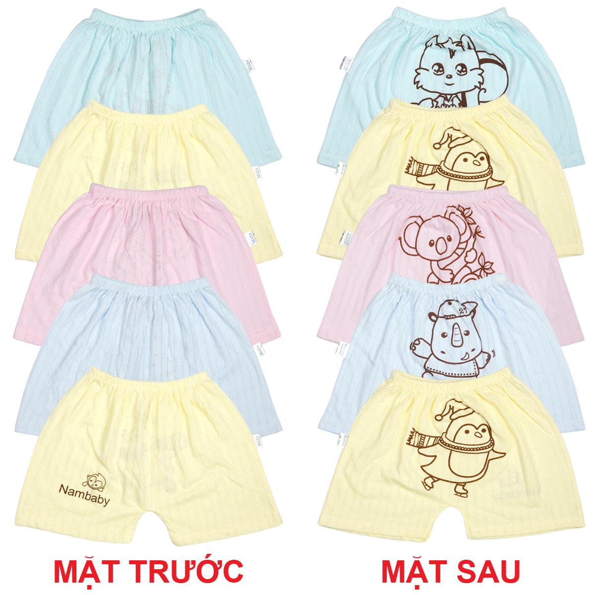 Combo gồm 5 quần đùi cotton giấy cho bé trai và bé gái 3-12kg qđg booba.shop