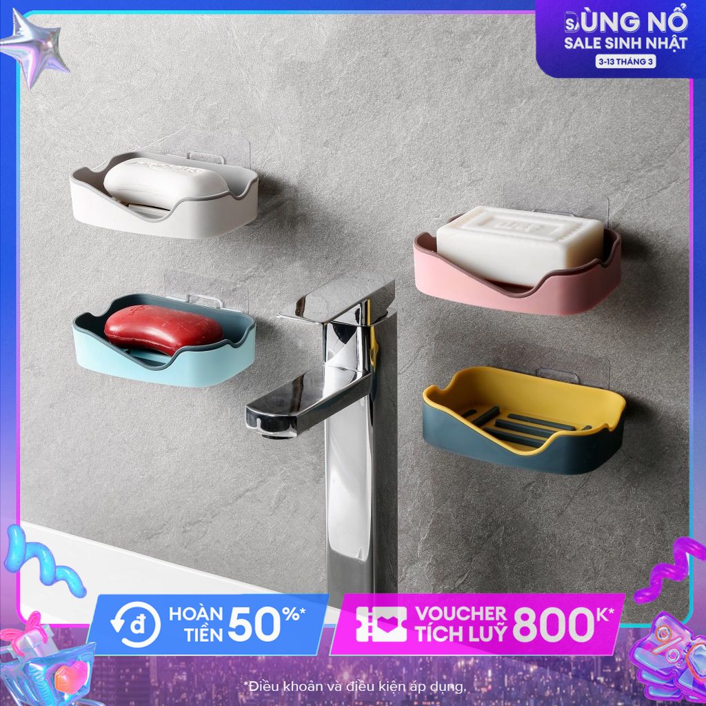 Khay đựng xà phòng, kệ để xà phòng dán tường nhà tắm K180, để xà phòng luôn khô ráo, dễ lắp đặt.