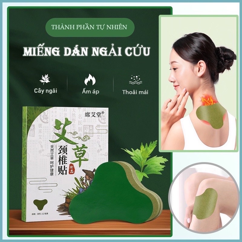 Miếng dán ngải cứu giảm đau nhức mỏi ( hộp 12 miếng ) (CAFANI Shop9x)