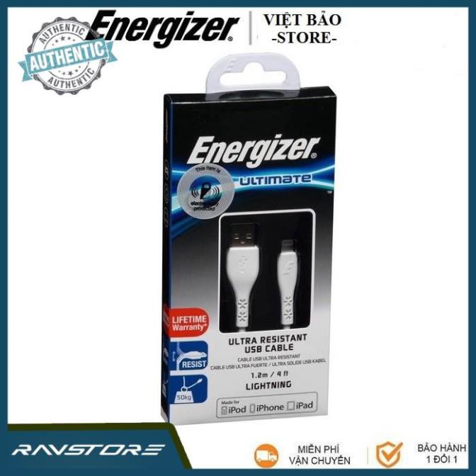 Cáp iphone Energizer siêu bền, dài 1.2M - Bảo hành 12 tháng