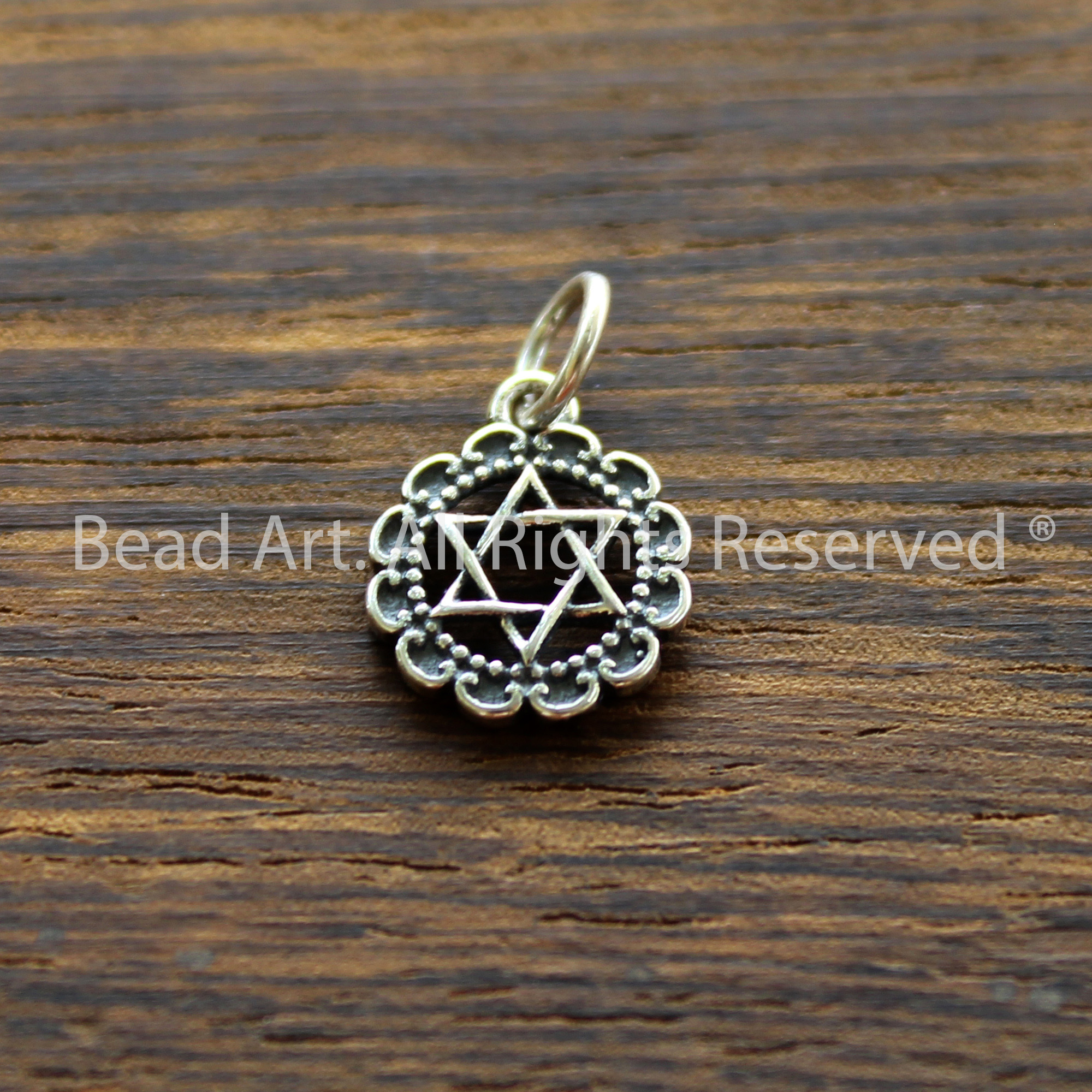 Charm Treo Ngôi Sao 6 Cánh Star of David Bạc 925, Phụ Kiện Làm Vòng Tay, Chuỗi Hạt, Trang Sức, Phong Thuỷ - Bead Art