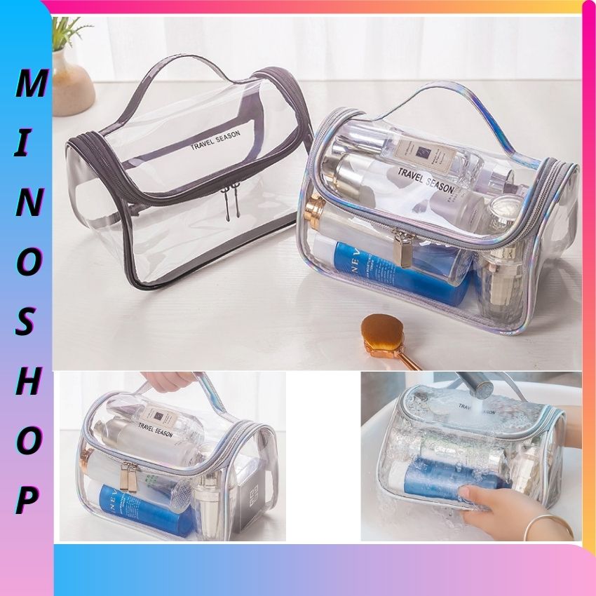 Túi Đựng Mỹ Phẩm Trong Suốt ,Giỏ Đựng Mỹ Phẩm Để Bàn ,Đi Du Lịch Đựng Đồ Trang Điểm Size Lớn TMP06 MINOKA