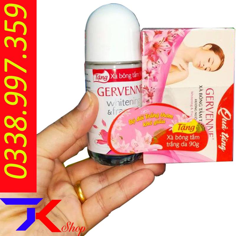 Lăn khử mùi trắng da Gervenne loại 50ml - Tặng xà bông 90g
