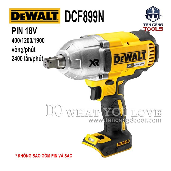 Máy siết bu lông dùng pin dewalt 18v dcf899n 1/2 inches