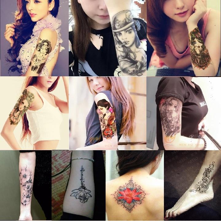 [HCM]COMBO 10 MIẾNG DÁN HÌNH XĂM TO CỰC ĐẸP 15 x 22 CM DÀNH CHO NỮ