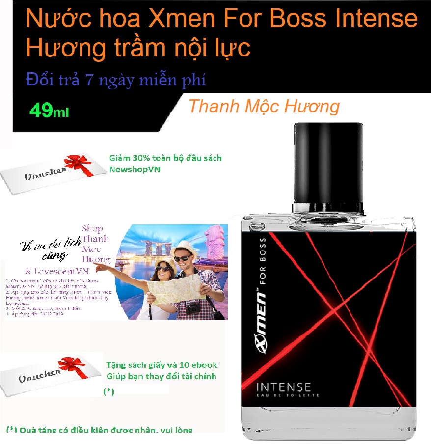 Nước hoa Xmen for Boss Intense 50ml tặng kèm 20ml TDP, 20ml nước hoa Romano hoặc lăn khử mùi