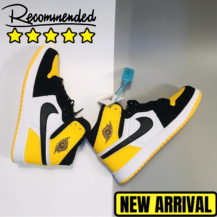 RT 2023 Hot Sale [Original] NK* Limited Time Offer A J 1 R High O- G- "Yellow Toe" Black and Yellow Giày Bóng Rổ {Whit }