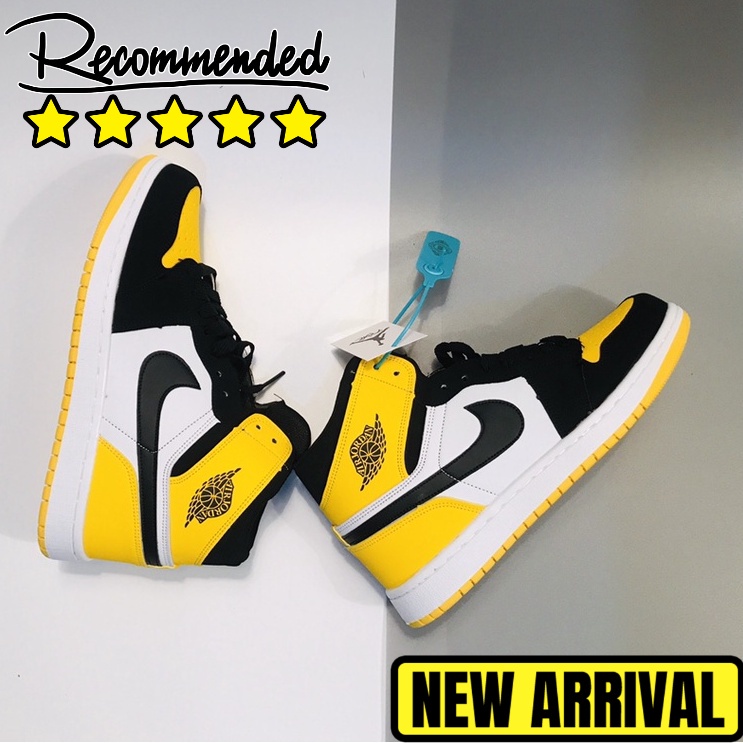 RT 2023 Hot Sale  NK* Limited Time Offer A J 1 R High O- G- "Yellow Toe" Black and Yellow Giày Bóng Rổ