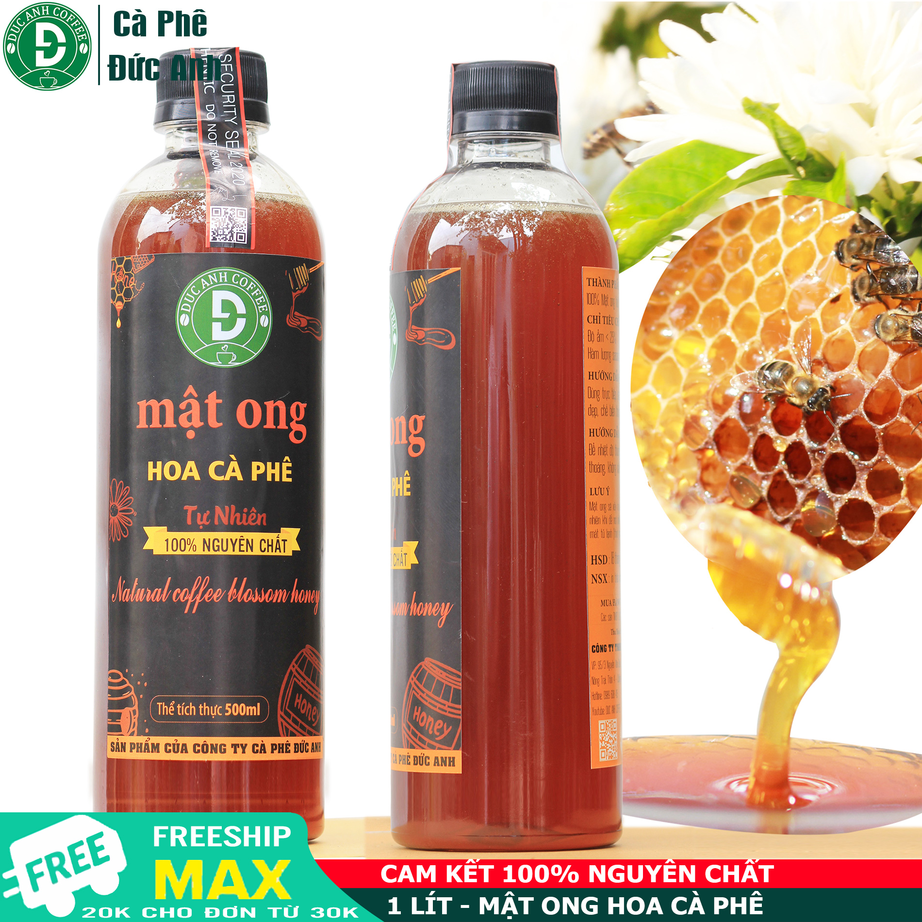 1 Lít mật ong nguyên chất hoa cà phê - DUC ANH COFFEE thuộc công ty cà phê Đức Anh - flash sale