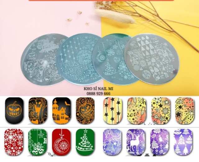 Khuôn in Born Pretty chủ đề Haloween/Happy New Year/Christmas - Stamping nailart in hình trang trí móng tay nghệ thuật