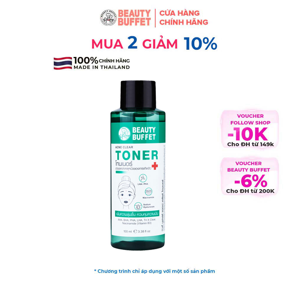 Toner dành cho da dầu mụn Beauty Buffet Acne Clear 100ml