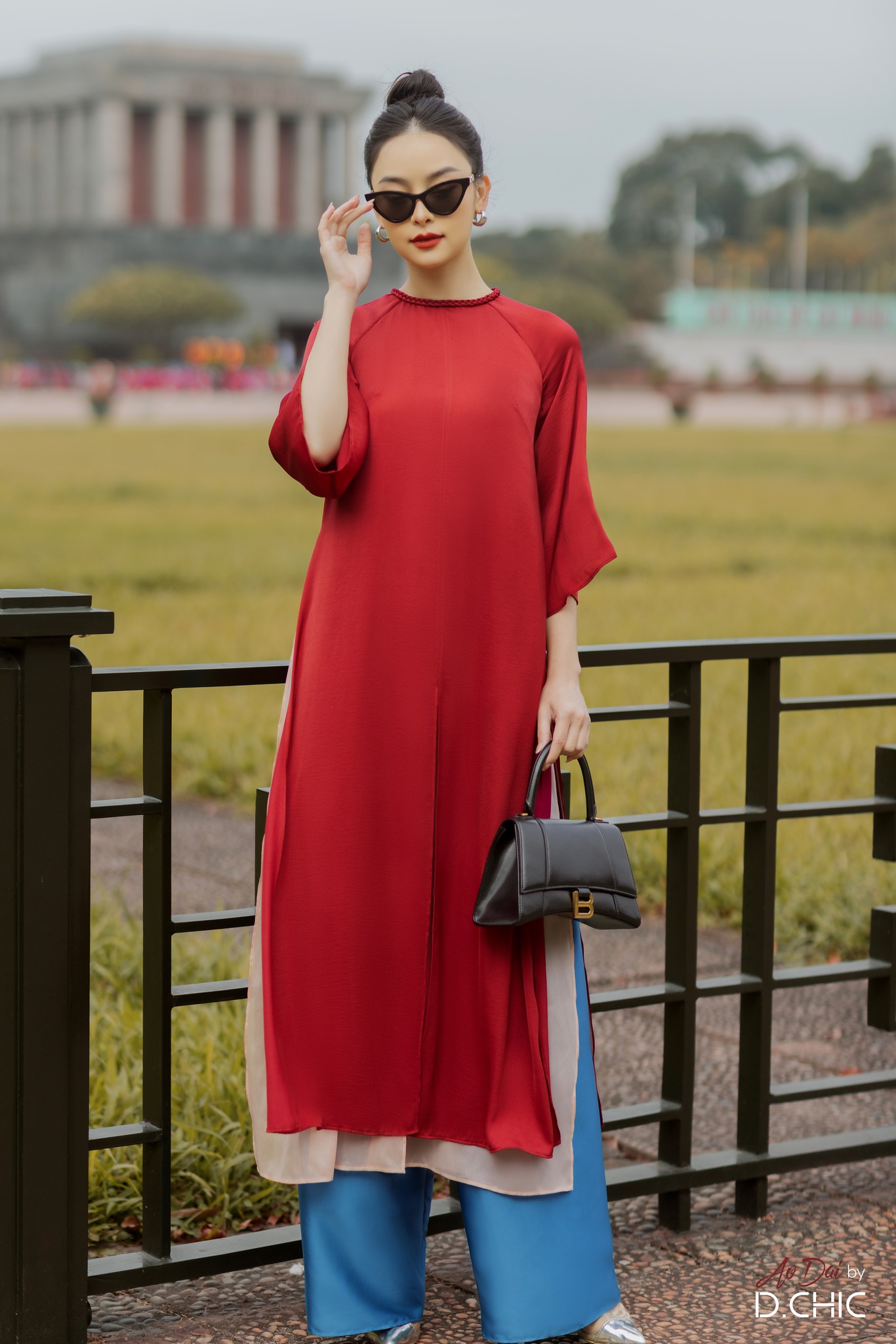 D.chic áo dài nhã vi ms: 1832320 không bao gồm quần lụa