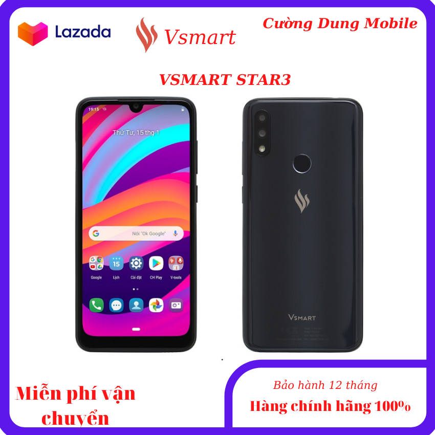 Vsmart star 3, điện thoại vsmart star 3, điện thoại chính hãng, mới nguyên seal bảo hành 18 tháng toàn quốc, pin trâu, điện thoại chơi game.