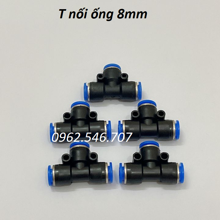 Đầu cút nối nhanh chữ T (chia 3) cho ống 8mm chia đường khí, đường nước thành 3 ngả tiện dụng