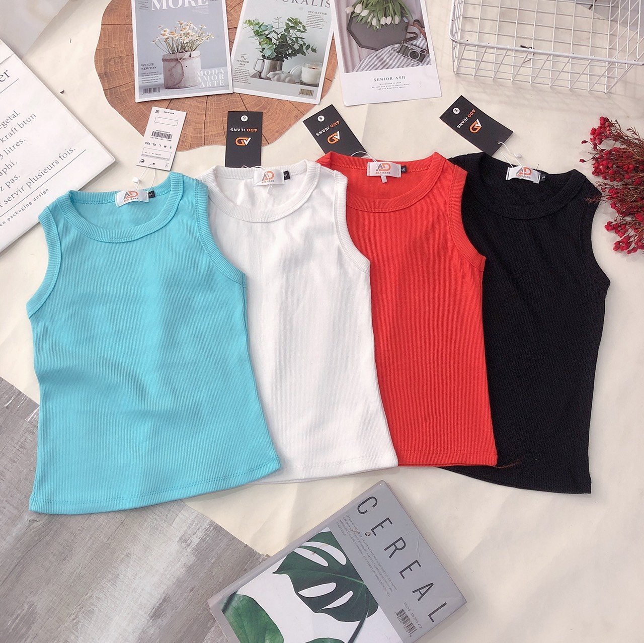 Áo croptop nữ form ba lỗ dáng dài, chất liệu thun Borip siêu đẹp