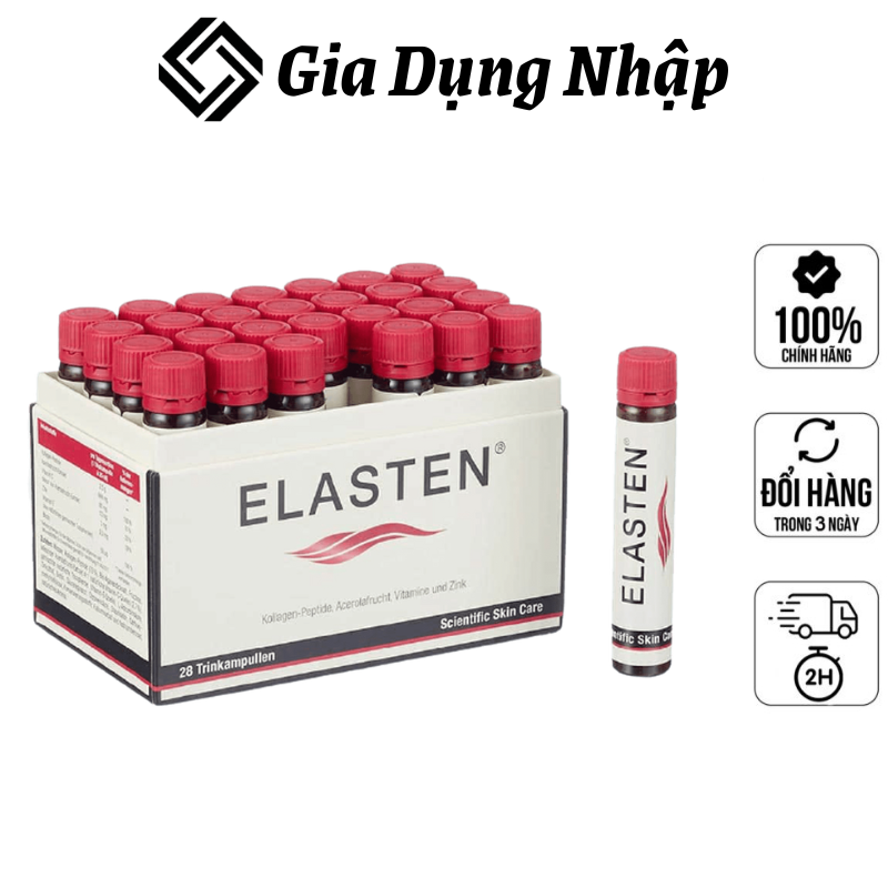 Hộp collagen elasten dạng nước 28 ống x 25ml, thực phẩm chức năng, nhập đức, hàng chính hãng