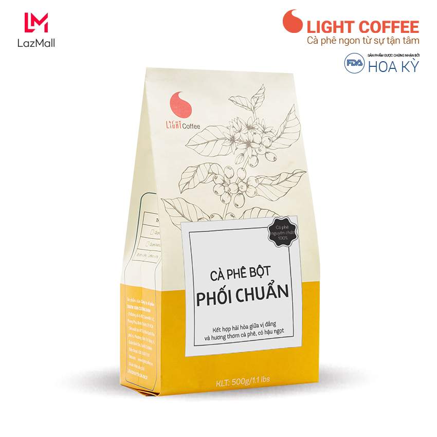 Cà phê bột phối chuẩn - light coffee - 500gr - cà phê nguyên chất 100%