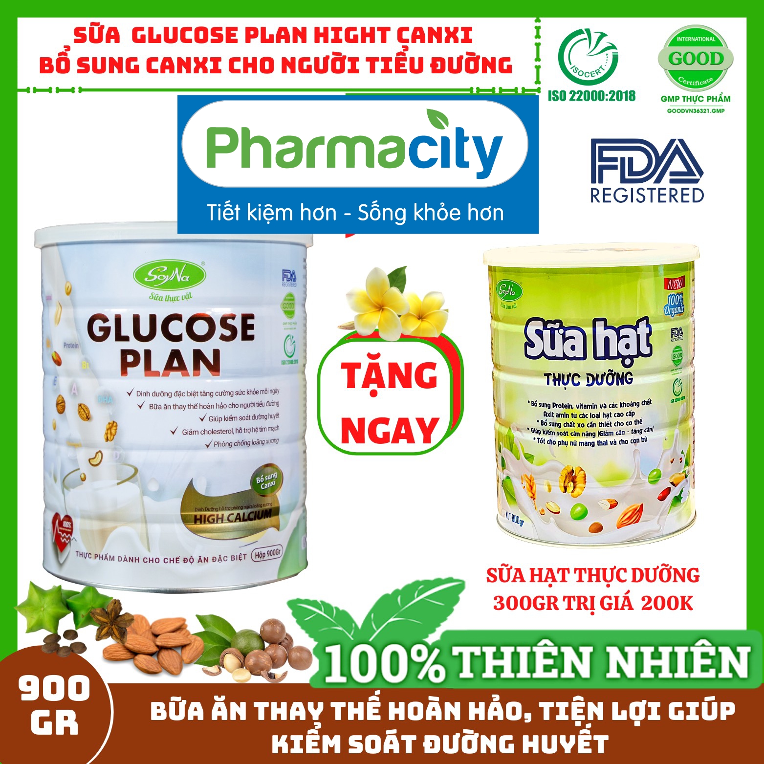 Soyna - sữa glucose plan soyna - sữa bổ sung canxi hộp 900g