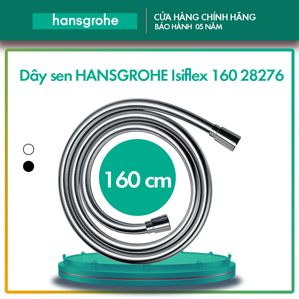 Dây vòi hoa sen hansgrohe 1.6m chống rối dễ dàng lắp đặt, chịu nhiệt tốt, dễ dàng vệ sinh, dây sen hansgrohe isiflex 160 28276