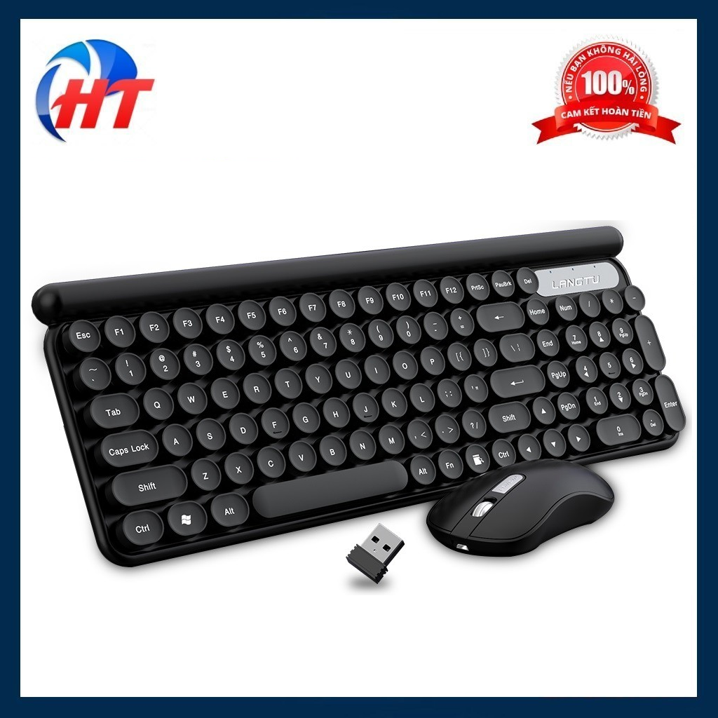 Bộ bàn phím chuột không dây LANGTU LT400 sạc pin dùng cho văn vòng, pc, laptop, tivi