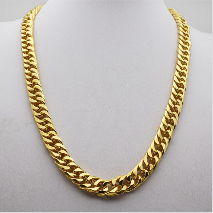 Dây Chuyền Vòng Cổ Nam Dây Xích 24k Bản 12 lí Không Han Gỉ Hàng To Như Ảnh Dài 60cm Cực Ngầu