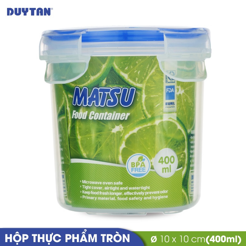 Hộp đựng thực phẩm tròn nhựa DUY TÂN Matsu 400ml (10 x 10 x 10 cm) - 03390