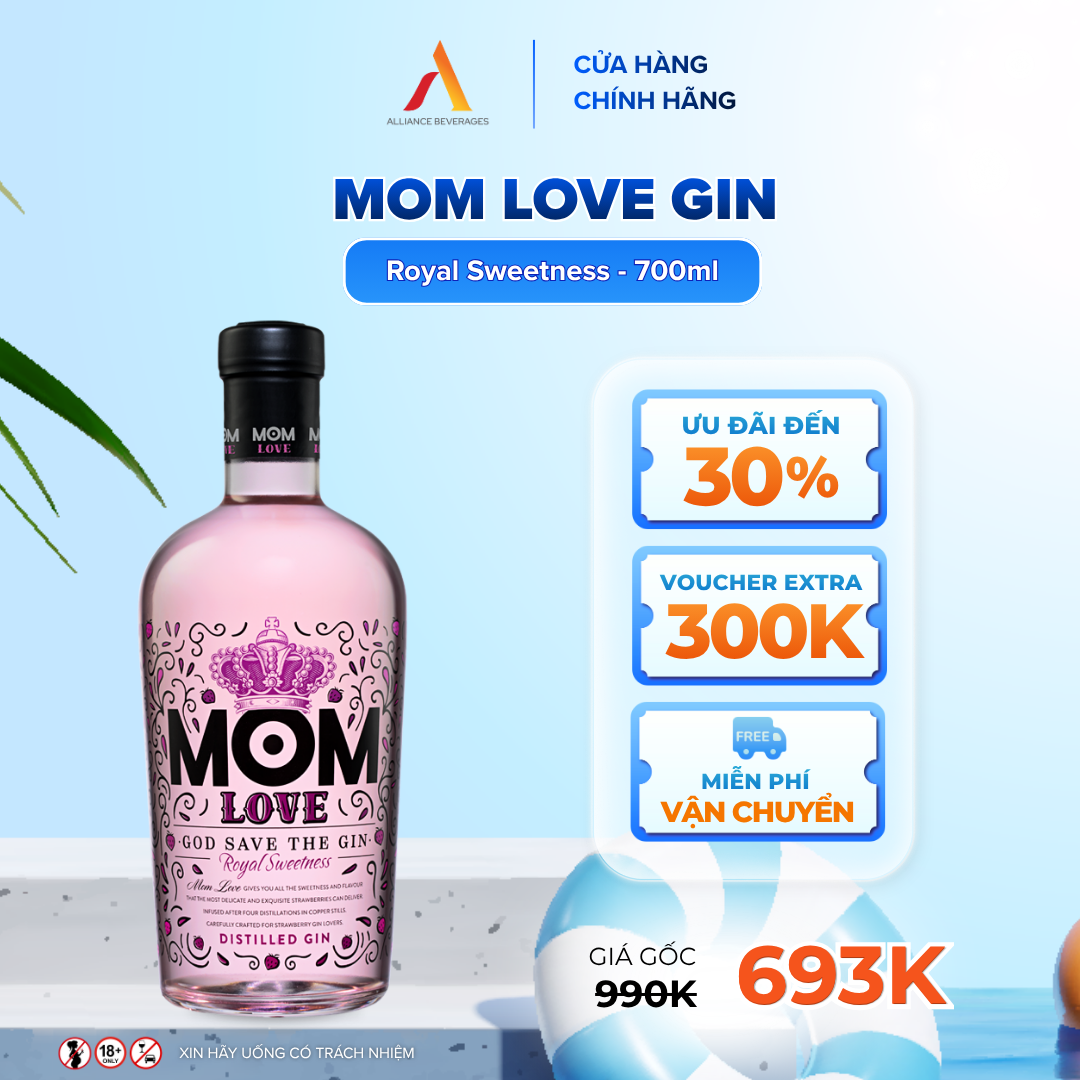 Rượu gin MOM Love Royal Sweetness Nồng Độ Alc 37.5% 700ml