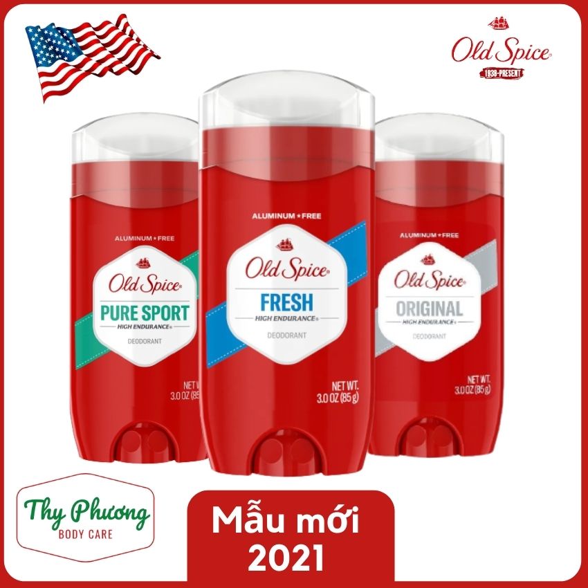 Sáp khử mùi Old Spice 85g (Sáp xanh trong - Diệt khuẩn - Nhập khẩu chính hãng từ Mỹ)