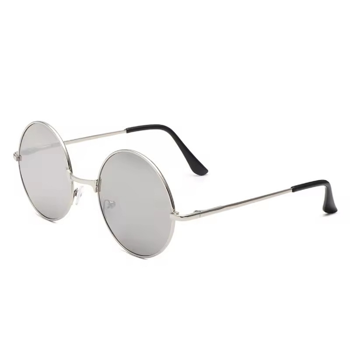 Mắt Kính Thầy Bói Gọng Kính Mắt Tròn Màu Tròng Tráng Gương Siêu Hot