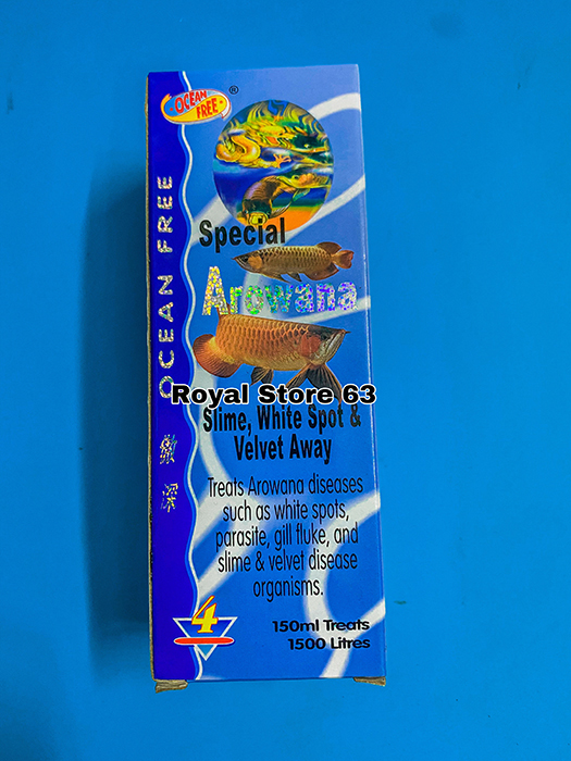Ocean Free Slim White Spot & Velvet Away số 4 Special Arowana rận, đốm trắng, sán mang cá, nấm Velvet cho cá Rồng chai 125ml