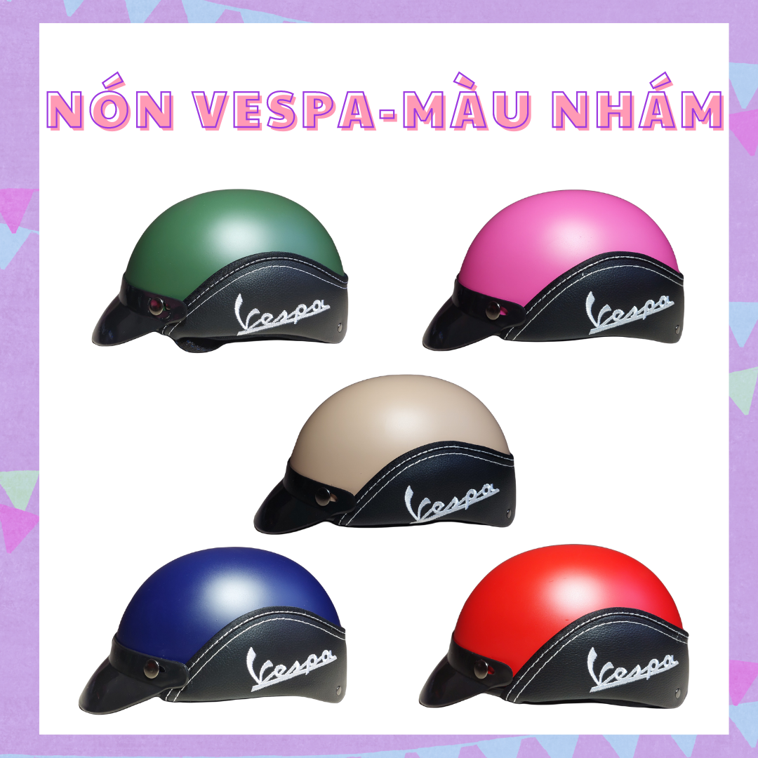 [HCM] Nón bảo hiểm Nửa đầu - Mũ bảo hiểm - Nón Vespa có viền - Da thời trang