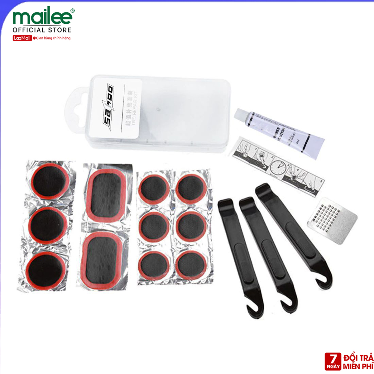 Bộ dụng cụ vá lốp xe đạp có săm 11 miếng vá Mai Lee