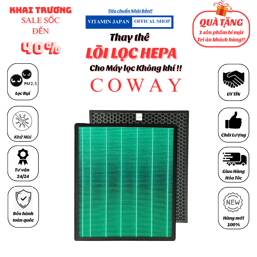 Màng lọc không khí Coway Storm AP-1516D. Màng lọc hepa, màng lọc than hoạt tính