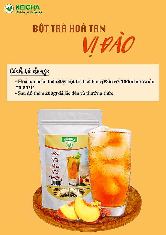 (Gói 1kg/Siêu tiết kiệm)Bột Trà Đào PHA SẴN TIỆN LỢI thơm ngon đúng vị.