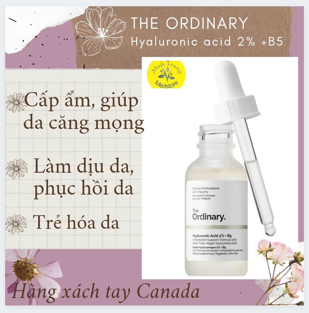 Serum cấp ẩm, phục hồi da Hyaluronic acid 2% + B5 The Ordinary bản Canada
