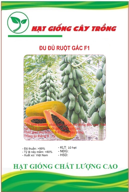 Hạt giống đu đủ ruột gấc ngân lượng f1 ct119 - gói 5 hạt