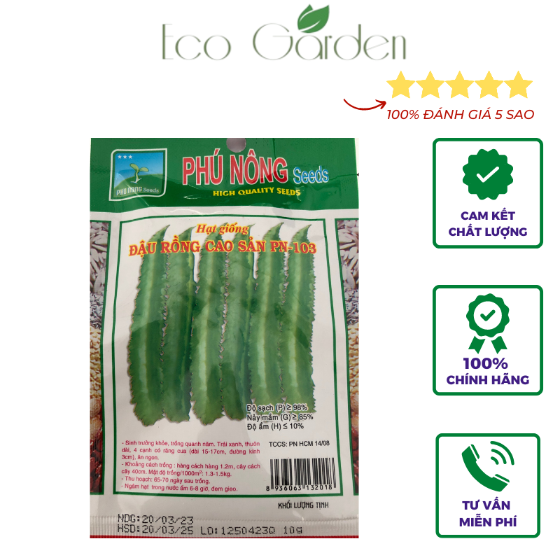 Hạt Giống Đậu Rồng Cao Sản PN-103 Phú Nông - 10g