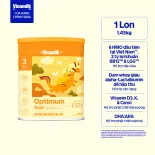 Sữa bột Vinamilk Optimum Gold 3 - Hộp thiếc 1450g (cho trẻ từ 1 - 2 tuổi) - Sữa công thức giúp Tăng cân, chiều cao, tiêu hóa phát triển não bộ