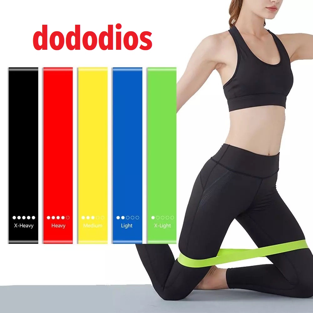 Combo 5 Dây kháng lực tập gym mini band dododios hỗ trợ tập chân, đùi, mông, tay - Dây kháng lực bóng đá - Dây tập cổ chân đá banh