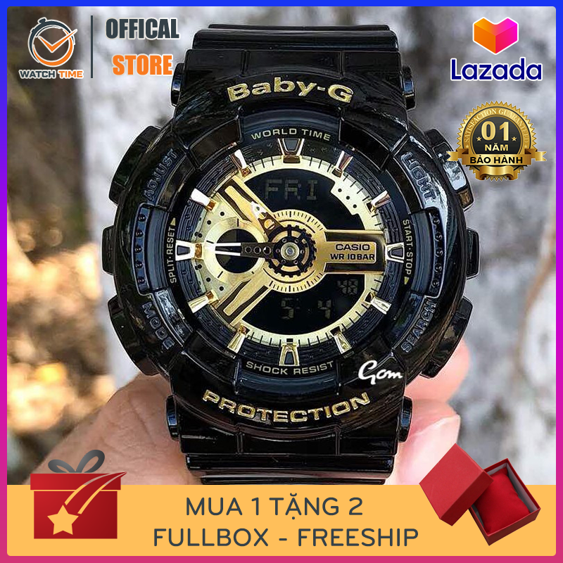 Đồng hồ Casio Baby-G Nữ BA-110 Black Gold - Bảo Hành 12 tháng - Chất Lượng Cao Cấp