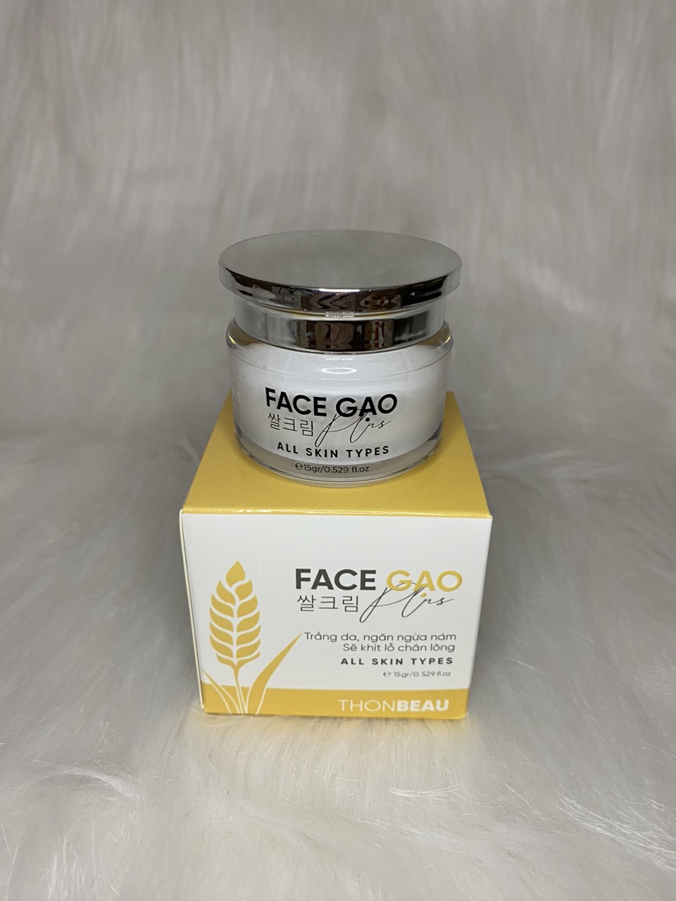 Kem face gạo plus 15g-dưỡng trắng hồng đều màu da-giảm thâm sạm nám tàn nhang-giảm mụn mờ thâm