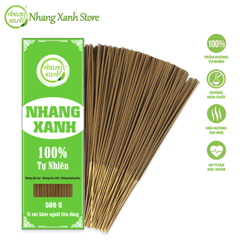 Nhang xanh trầm hương hộp 500g - hương thơm dịu- ít khói