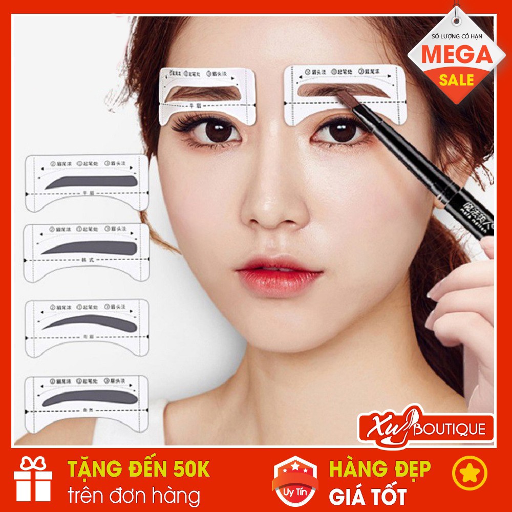 Khuôn kẻ lông mày dán Hàn Quốc cực đỉnh - Bảng Phấn Mắt 42 Muge Leen - Allure Cosmetics