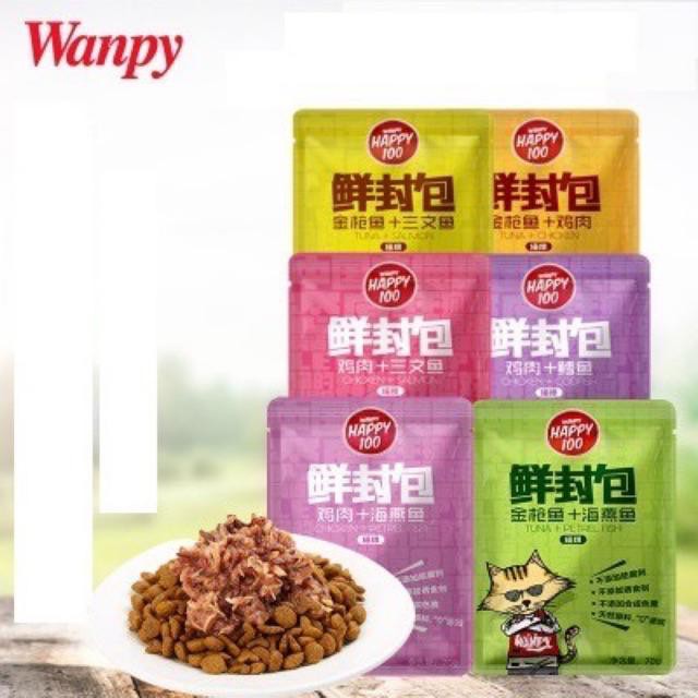 Pate wanpy happy 100 cho mèo 70gr/gói