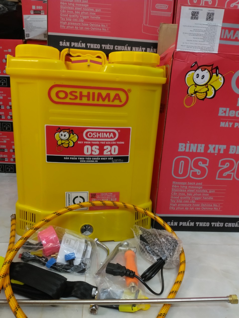 [HCM]Bình phun xịt điện Oshima OS 20 (Màu vàng 20 lít Đeo lưng)
