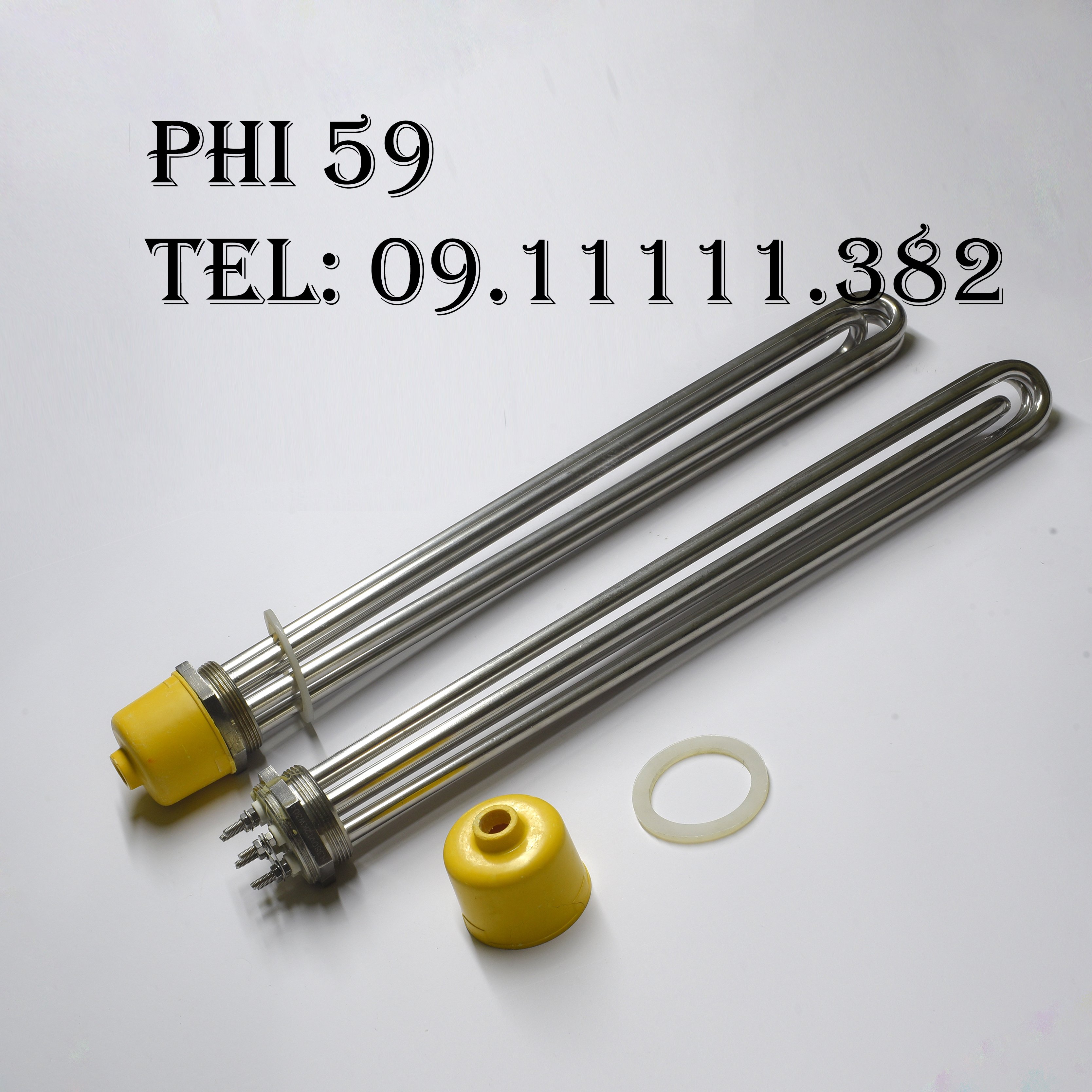 Điện trở nhiệt, củ ren phi 59 ống đốt nóng phi 12 inox 304 đun nước đun dầu