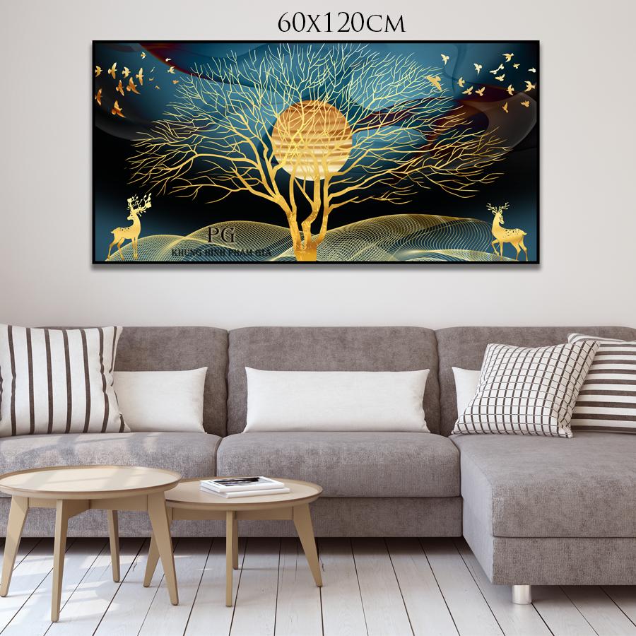 [HCM]Tranh Canvas khổ lớn 60x120cm kèm khung viền nổi bật - Khung Hình Phạm Gia PGV582