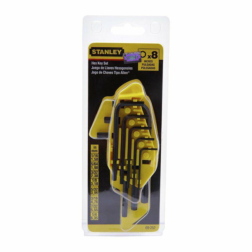 1/16-1/4inch bộ lục giác hệ inch 8 chi tiết stanley 69-252