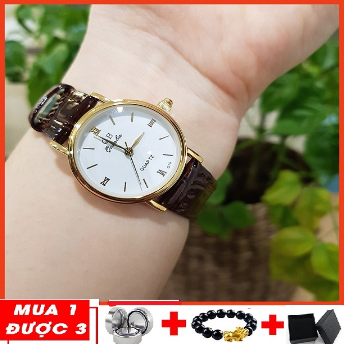 [Hoàn tiền 20%] Đồng Hồ Nữ Dây Da Qianba Thời Trang Chính Hãng - shop bình minh